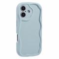iPhone 16 Plus Candy Color Wavy TPU hoesje - Baby Blauw