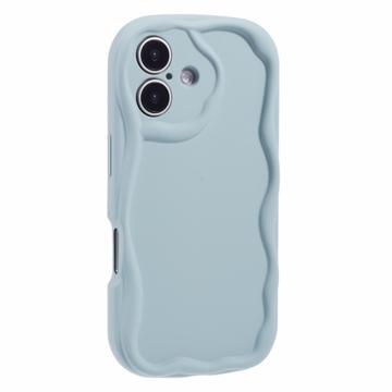 iPhone 16 Plus Candy Color Wavy TPU hoesje - Baby Blauw