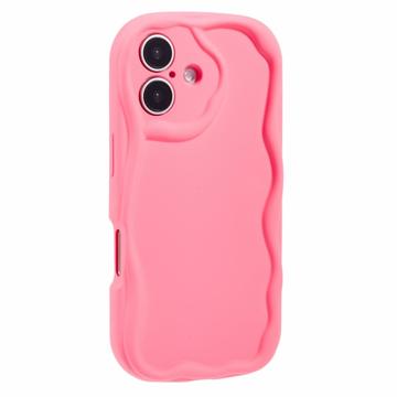iPhone 16 Plus Candy Color Wavy TPU hoesje - Hot Pink