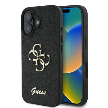 iPhone 16 Plus Guess Fixed Glitter 4G Metal Logo Cover