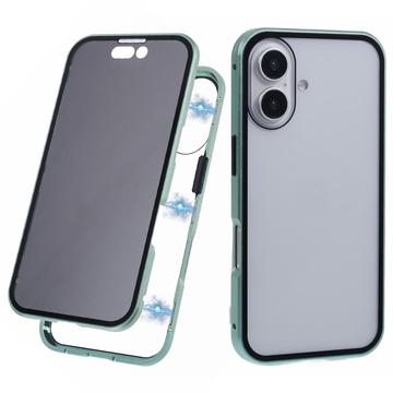 iPhone 16 Plus Magnetisch Hoesje met Gehard Glas - Privacy - Groen