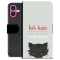 iPhone 16 Plus Premium Portemonnee Hoesje - Boze Kat
