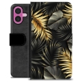 iPhone 16 Plus Premium Portemonnee Hoesje - Gouden Bladeren