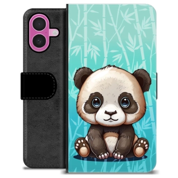 iPhone 16 Plus Premium Portemonnee Hoesje - Panda