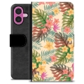 iPhone 16 Plus Premium Portemonnee Hoesje - Roze Bloemen