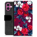 iPhone 16 Plus Premium Portemonnee Hoesje - Vintage Bloemen