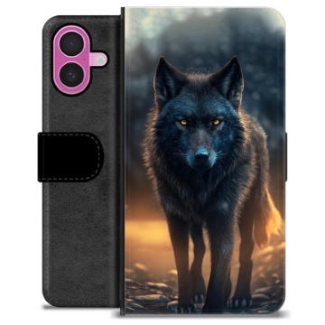 iPhone 16 Plus Premium Portemonnee Hoesje - Wolf