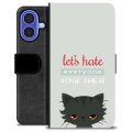 iPhone 16 Premium Portemonnee Hoesje - Boze Kat