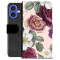 iPhone 16 Premium Portemonnee Hoesje - Romantische Bloemen