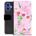 iPhone 16 Premium Portemonnee Hoesje - Aquarel Bloemen