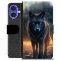 iPhone 16 Premium Portemonnee Hoesje - Wolf