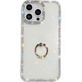 iPhone 16 Pro Max CrystalGlow Hybride Hoesje met Ringhouder - Wit