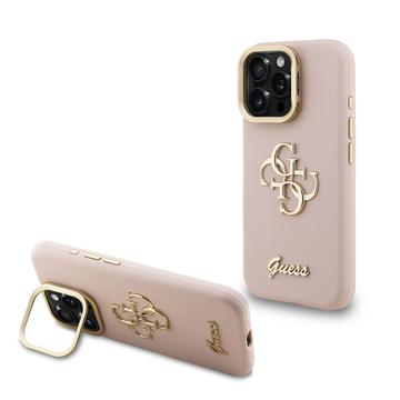 iPhone 16 Pro Max Guess 4G Logo Stand Camera Frame Hoesje - Roze