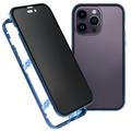iPhone 16 Pro Max Magnetisch Hoesje met Gehard Glas - Privacy - Donkerblauw