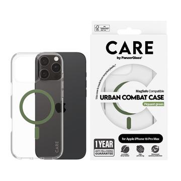 iPhone 16 Pro Max PanzerGlass Care Transparent Urban Combat Case - MagSafe compatibel - Groen