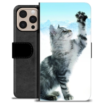 iPhone 16 Pro Max Premium Portemonnee Hoesje - Kat