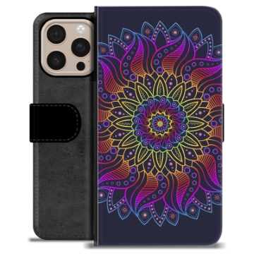 iPhone 16 Pro Max Premium Portemonnee Hoesje - Kleurrijke Mandala