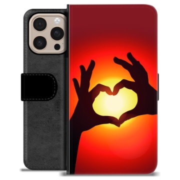 iPhone 16 Pro Max Premium Portemonnee Hoesje - Hart Silhouet