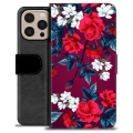 iPhone 16 Pro Max Premium Portemonnee Hoesje - Vintage Bloemen
