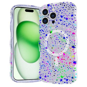 iPhone 16 Pro Max Wave-Edge Laser Glitter MagSafe hoesje