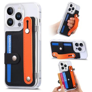 iPhone 16 Pro Plastic Hoesje CY1 - Kaartsleuf, Polsband, Kickstand - Zwart