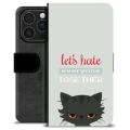 iPhone 16 Pro Premium Portemonnee Hoesje - Boze Kat