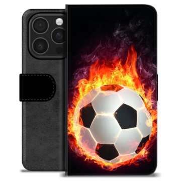 iPhone 16 Pro Premium Portemonnee Hoesje - Voetbal Vlam