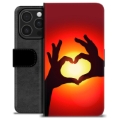 iPhone 16 Pro Premium Portemonnee Hoesje - Hart Silhouet