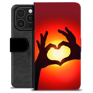iPhone 16 Pro Premium Portemonnee Hoesje - Hart Silhouet