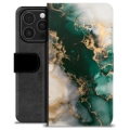 iPhone 16 Pro Premium Portemonnee Hoesje - Jade Marmer