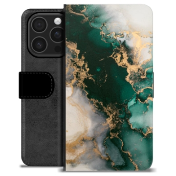 iPhone 16 Pro Premium Portemonnee Hoesje - Jade Marmer