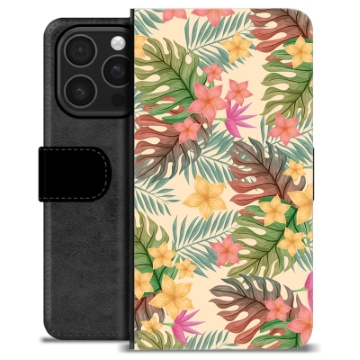 iPhone 16 Pro Premium Portemonnee Hoesje - Roze Bloemen