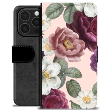 iPhone 16 Pro Premium Portemonnee Hoesje - Romantische Bloemen