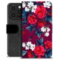 iPhone 16 Pro Premium Portemonnee Hoesje - Vintage Bloemen