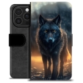 iPhone 16 Pro Premium Portemonnee Hoesje - Wolf