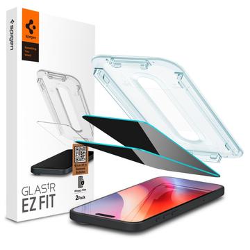 iPhone 16 Pro/17/17 Pro Spigen Glas.tR Ez Fit Privacy Glazen Screenprotector - 9H - 2 St.