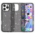 iPhone 16 Pro Stylish Glitter Series Hybride Hoesje - Zwart