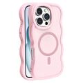 iPhone 16 Pro Golfrand magnetisch hybride hoesje - Roze