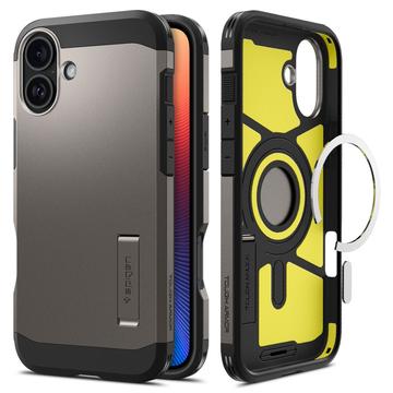 iPhone 16 Spigen Tough Armor Mag Hoesje - Pistoolmetaal