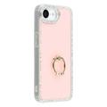 iPhone 16e CrystalGlow Hybride Hoesje met Ringhouder - Roze