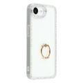 iPhone 16e CrystalGlow Hybride Hoesje met Ringhouder - Wit