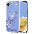iPhone 16e TPU-hoesje met bloemenpatroon - Paars