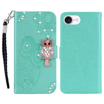 iPhone 16e Uil Strass Portemonnee Hoesje