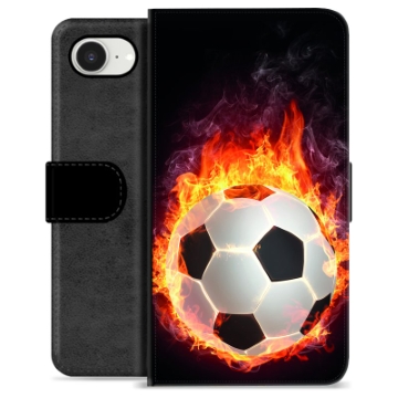iPhone 16e Premium Portemonnee Hoesje - Voetbal Vlam