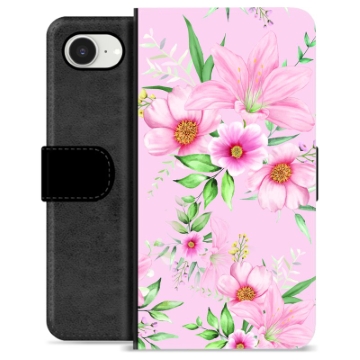 iPhone 16e Premium Portemonnee Hoesje - Aquarel Bloemen