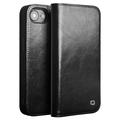 iPhone 16e Qialino Classic Wallet Leren Hoesje - Zwart