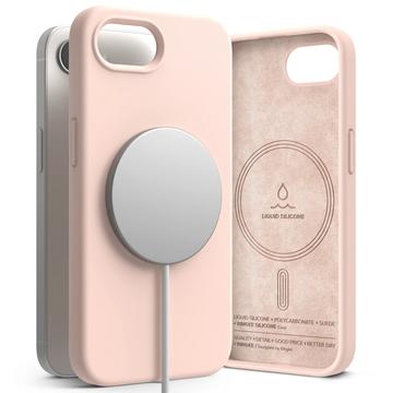 iPhone 16e Ringke Liquid Silicone MagSafe Hoesje - Roze zand