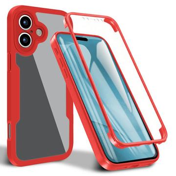 iPhone 17 360 Protection Series Hoesje - Rood / Doorzichtig