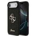 iPhone Air Guess Fixed Glitter 4G Metal Logo Cover - Zwart