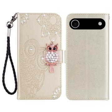iPhone Air Uil Strass Portemonnee Hoesje
